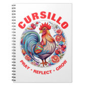 Cursillo Rooster with Roses Pray Reflect Grow Notizblock (Vorderseite)