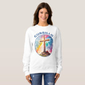 Cursillo Wood Cross With Rainbow and Clouds Sweatshirt (Vorne ganz)