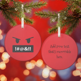 Cursing Emoji Angry Red Face Ornament