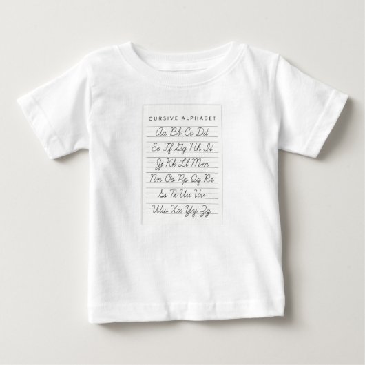 Cursive Alphabet T Shirt (Vorderseite)