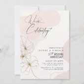 Cursive Blumenmuster 50 Jahre Jubiläum Blush ID116 Einladung (Vorderseite)