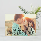 Cursive Chic Save the Date Hochzeitsfotokarte (Stehend Vorderseite)