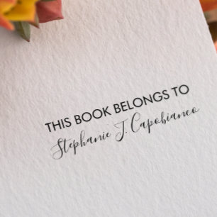 CURSIVE ELEGANT DIESES BUCH GEHÖRT, UM IHREN NAMEN PERMASTEMPEL