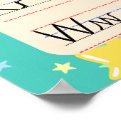 Cursive English Alphabet - Retro Pop Poster (Ecke)