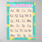 Cursive English Alphabet - Retro Pop Poster (Vorne)