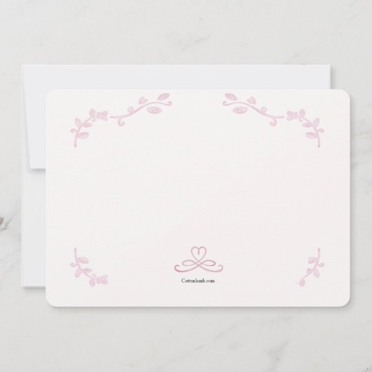 Cursive Frame Foto Geburtserklärung Einladung (Rückseite)