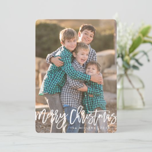 Cursive frohe Weihnachten (Stehend Vorderseite)