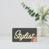 Cursive Glamour Stylist Schriftart | Ausdrücklich Visitenkarte (Stehend Vorderseite)