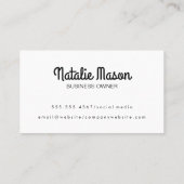 Cursive Hallo | Grasuntergrund Visitenkarte (Rückseite)