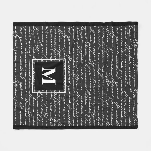 Cursive Handschrift, erste klassische Zuhause Fleecedecke (Vorderseite (Horizontal))