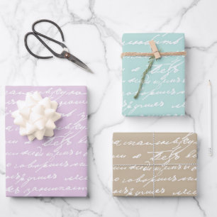 Cursive Handwriting Writer Author Book Lover Sweet Geschenkpapier Set