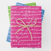 Cursive Handwriting Writer Books farbenfroh Geschenkpapier Set (Beispiel)