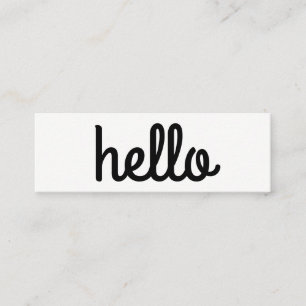 Cursive Hello Minimalistisch Mini Visitenkarte