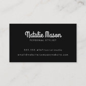 Cursive Hello Minimalistisch Schriftart | Damask M Visitenkarte (Rückseite)