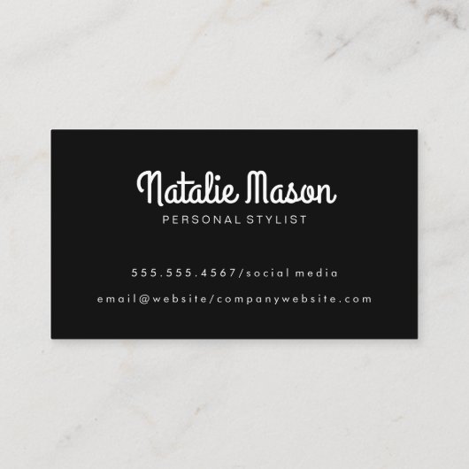 Cursive Hello Minimalistisch Schriftart | Damask M Visitenkarte (Rückseite)