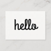Cursive Hello Minimalistisch Schriftart Visitenkarte (Vorderseite)