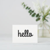 Cursive Hello Minimalistisch Schriftart Visitenkarte (Stehend Vorderseite)