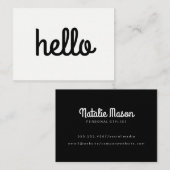 Cursive Hello Minimalistisch Schriftart Visitenkarte (Vorne/Hinten)