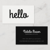 Cursive Hello Minimalistisch Schriftart Visitenkarte (Vorne/Hinten)