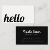 Cursive Hello | Moderner Schriftart Visitenkarte (Vorne/Hinten)