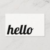 Cursive Hello | Moderner Schriftart Visitenkarte (Vorderseite)