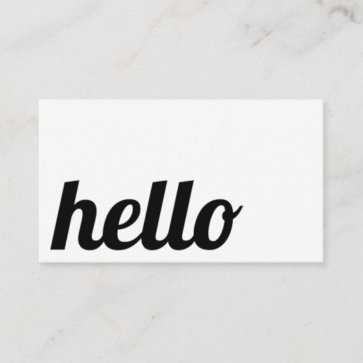 Cursive Hello | Moderner Schriftart Visitenkarte (Vorderseite)