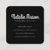 Cursive Hello Schriftart Quadratische Visitenkarte (Rückseite)