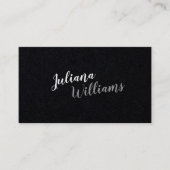 Cursive moderne Handschrift beruflich schwarz Visitenkarte (Vorderseite)