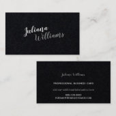 Cursive moderne Handschrift beruflich schwarz Visitenkarte (Vorne/Hinten)