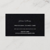 Cursive moderne Handschrift beruflich schwarz Visitenkarte (Rückseite)