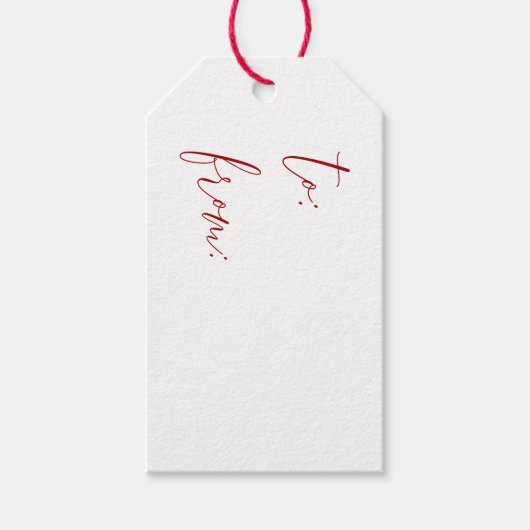 Cursive moderne Weihnachten zu und von Geschenktaf Geschenkanhänger (Vorderseite)
