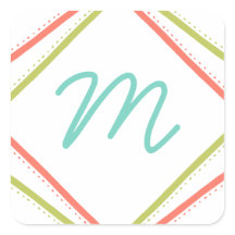 Cursive Monogram-Aufkleber