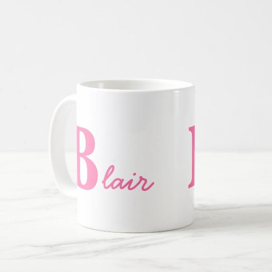 Cursive Monogram Coffee Tasse (Vorderseite Links)