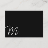 Cursive Monogramm | Asymmetrisch (schwarz) Visitenkarte (Vorderseite)