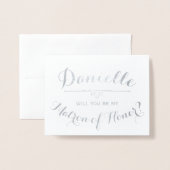 Cursive Personalisiert Sei meine Ehrenmatrone Folienkarte (Vorderseite mit Umschlag)