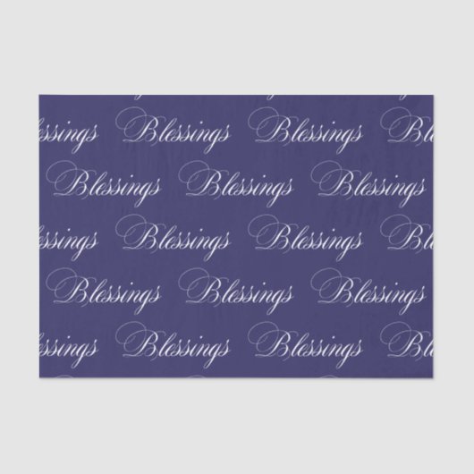 Cursive Schriftart Blessings Royal Blue Seidenpapier (Vorderseite)