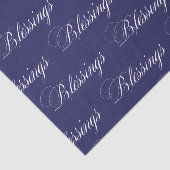 Cursive Schriftart Blessings Royal Blue Seidenpapier (Ausschnitt)