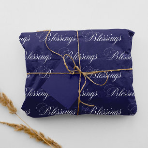 Cursive Schriftart Blessings Royal Blue Seidenpapier