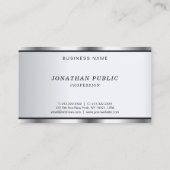 Cursive Schriftart Silver Look Moderner Eleganter  Visitenkarte (Rückseite)