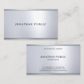 Cursive Schriftart Silver Metallic Look Moderne El Visitenkarte (Vorne/Hinten)