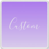 Cursive Script Name & Editable Light Lila Ombre Aufkleber (Vorderseite)