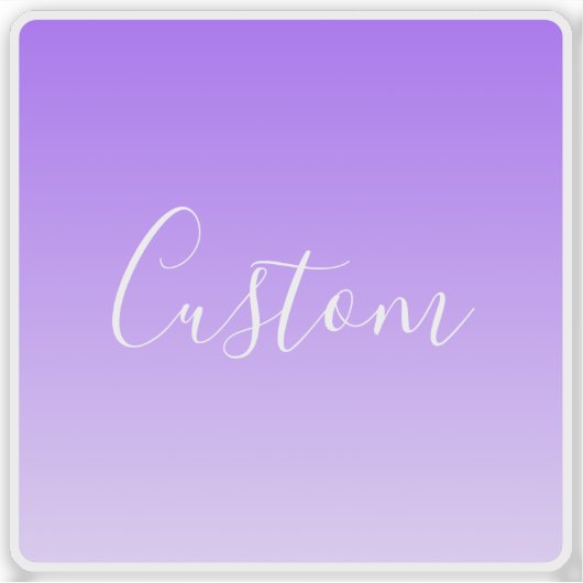 Cursive Script Name & Editable Light Lila Ombre Aufkleber (Vorderseite)