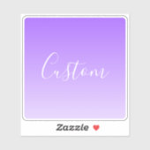 Cursive Script Name & Editable Light Lila Ombre Aufkleber (Blatt)