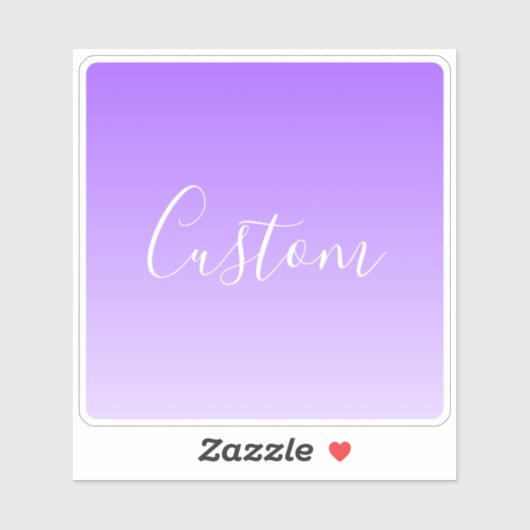 Cursive Script Name & Editable Light Lila Ombre Aufkleber (Blatt)
