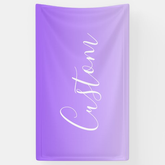 Cursive Script Name & Editable Light Lila Ombre Banner (Vertikal)