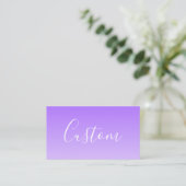 Cursive Script Name & Editable Light Lila Ombre Begleitkarte (Stehend Vorderseite)