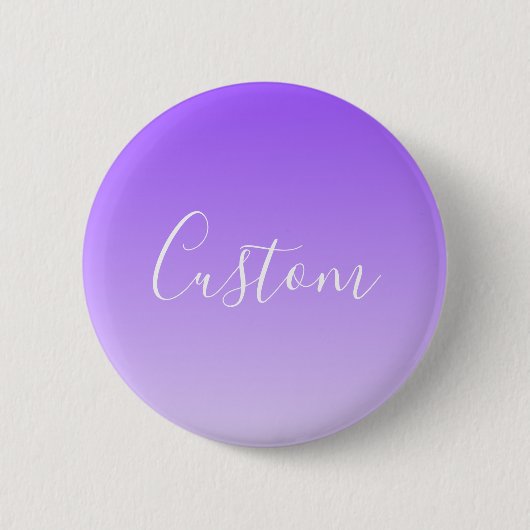 Cursive Script Name & Editable Light Lila Ombre Button (Vorderseite)