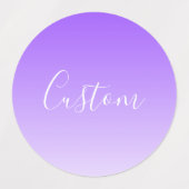 Cursive Script Name & Editable Light Lila Ombre Etiketten (Design 2)