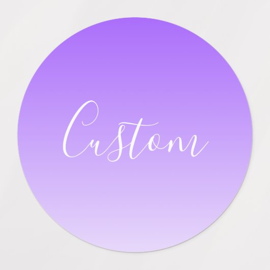 Cursive Script Name & Editable Light Lila Ombre Etiketten (Design 1)