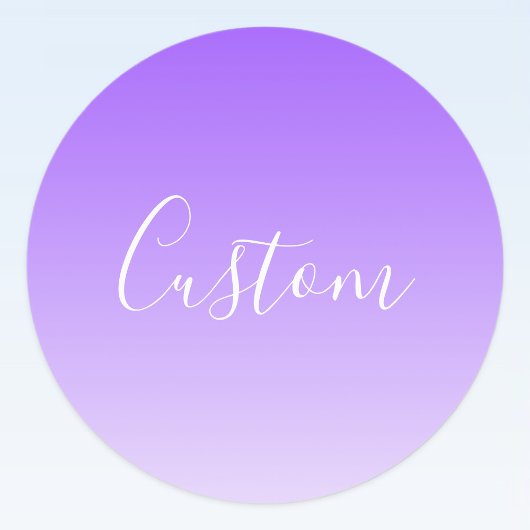 Cursive Script Name & Editable Light Lila Ombre Etiketten